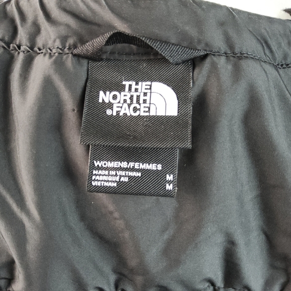 NORTH FACE Wmns Sz M Black Collarless Outdoor Snap Up Jacket ComfyCore Flawed - Picture 5 of 14